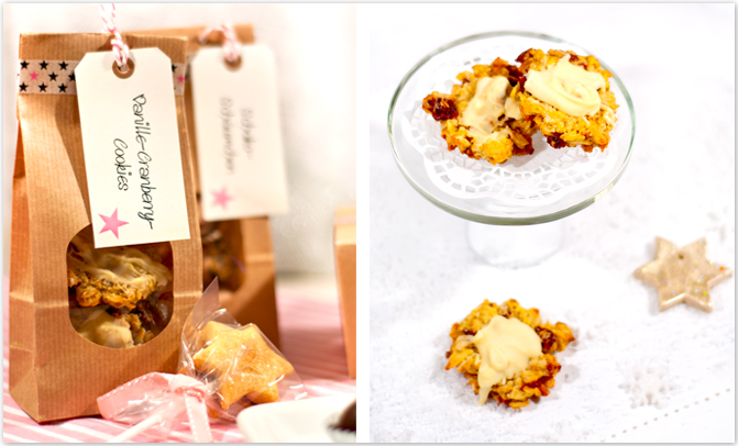 Vanille-Cranberry-Cookies Verpackung