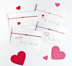 Valentinskärtchen für Freundschaftsbänder
