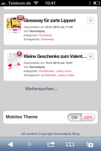 Mobiles Theme ausschalten
