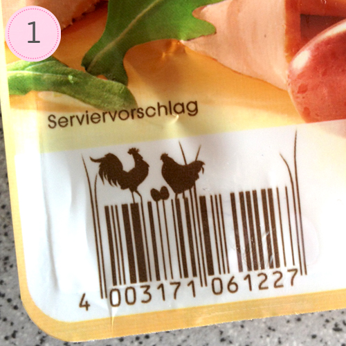 Frage 1 - Gelacht: Über den Barcode mit Hühnchen
