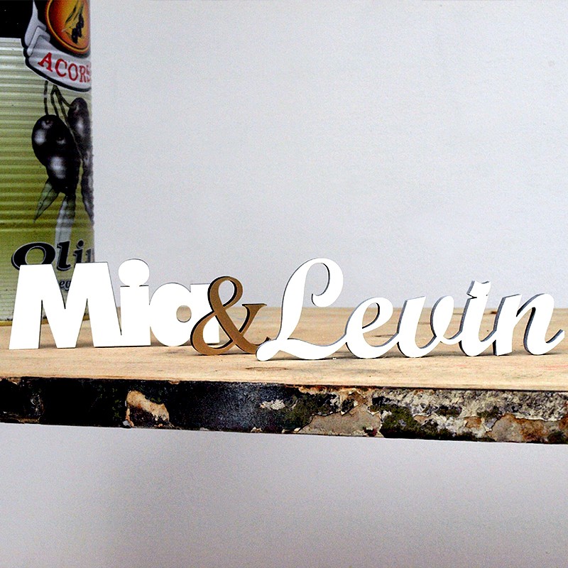 mia-und-levin Schriftzug für Brautpaar