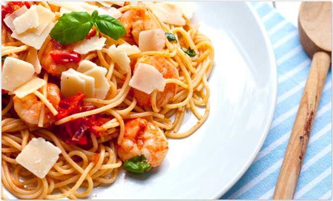 Spaghetti mit Scampi