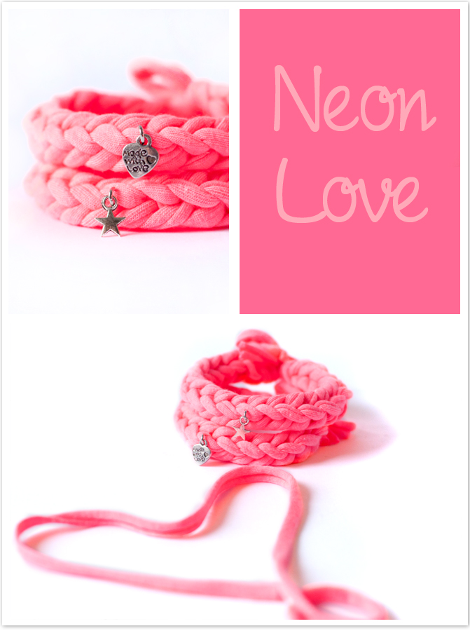 Neonrosa Jerseyarmband