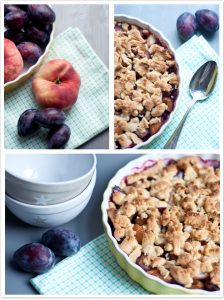 Pflaumen-Pfirsich-Crumble