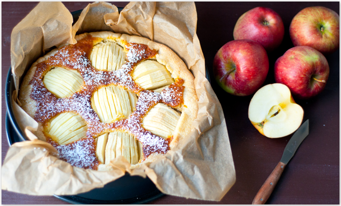 Apfelkuchen mit Marzipan für #ichbacksmir