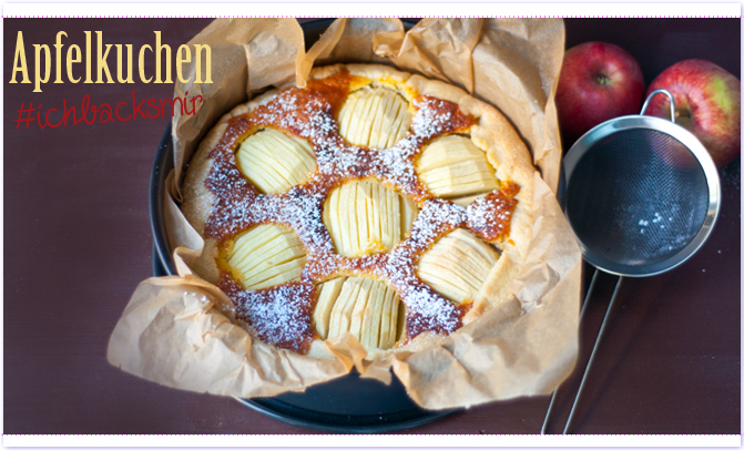 Apfelkuchen mit Marzipan für #ichbacksmir