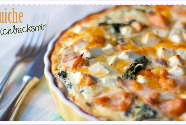 Quiche mit Spinat, Lachs und Feta