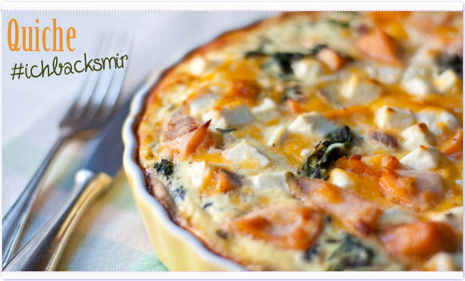 Quiche mit Spinat, Lachs und Feta