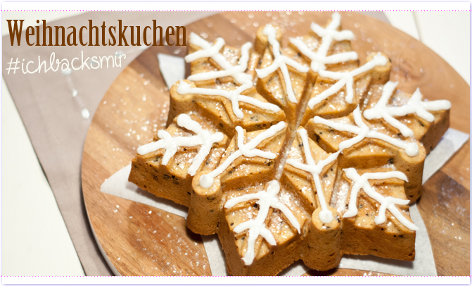 #ichbacksmir Weihnachtskuchen in Form eines Eiskristalls