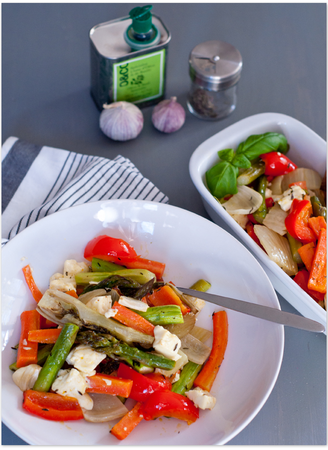 Ofengemüse mit Fenchel, Spargel und Möhren