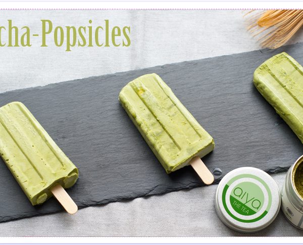 Matcha-Popsicles oder Tee-Eis-am-Stil