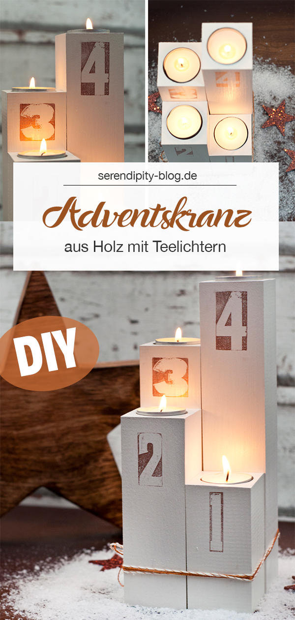 DIY-Adventskranz aus Holz