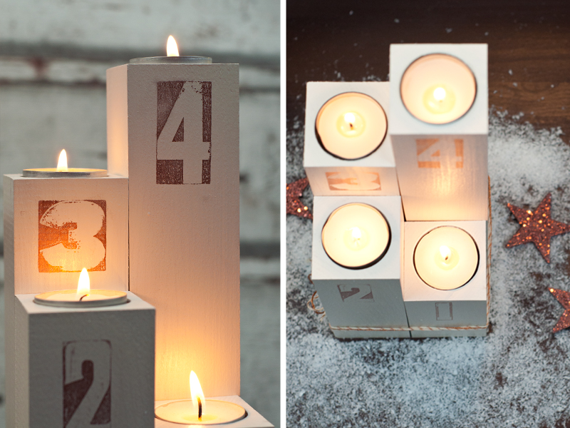 Adventskranz DIY aus Holz