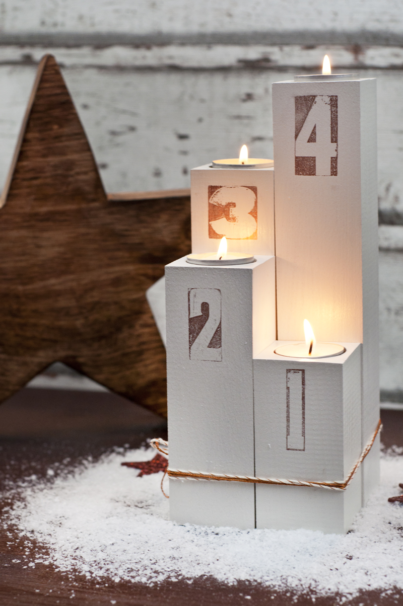 Adventskranz DIY aus Holz