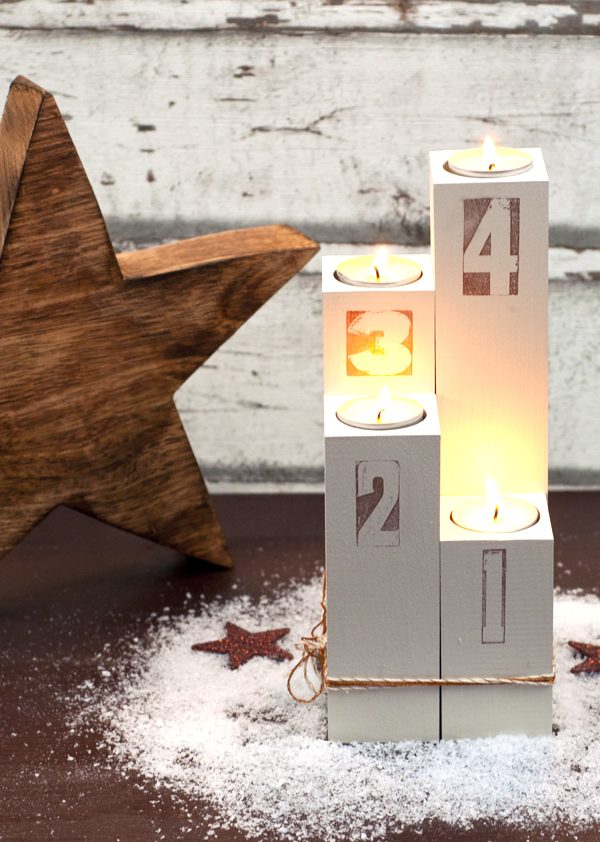 Adventskranz aus Holz im Skandi Style – DIY