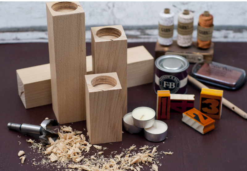 Material für den Adventskranz aus Holz