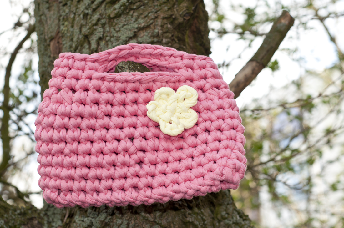 Tasche Rosa mit gelber Blüte