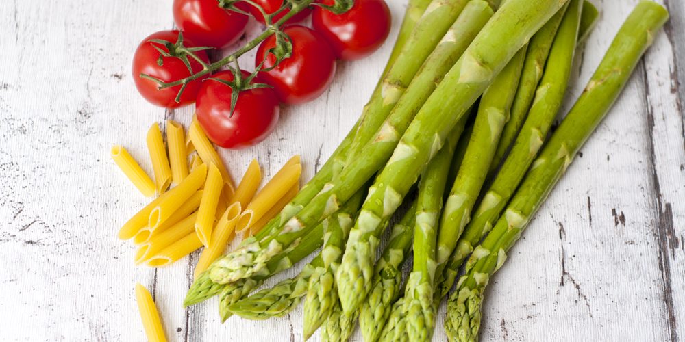 Grüner Spargel mit Pasta