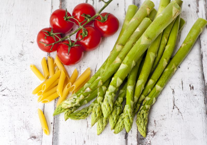 Grüner Spargel mit Pasta
