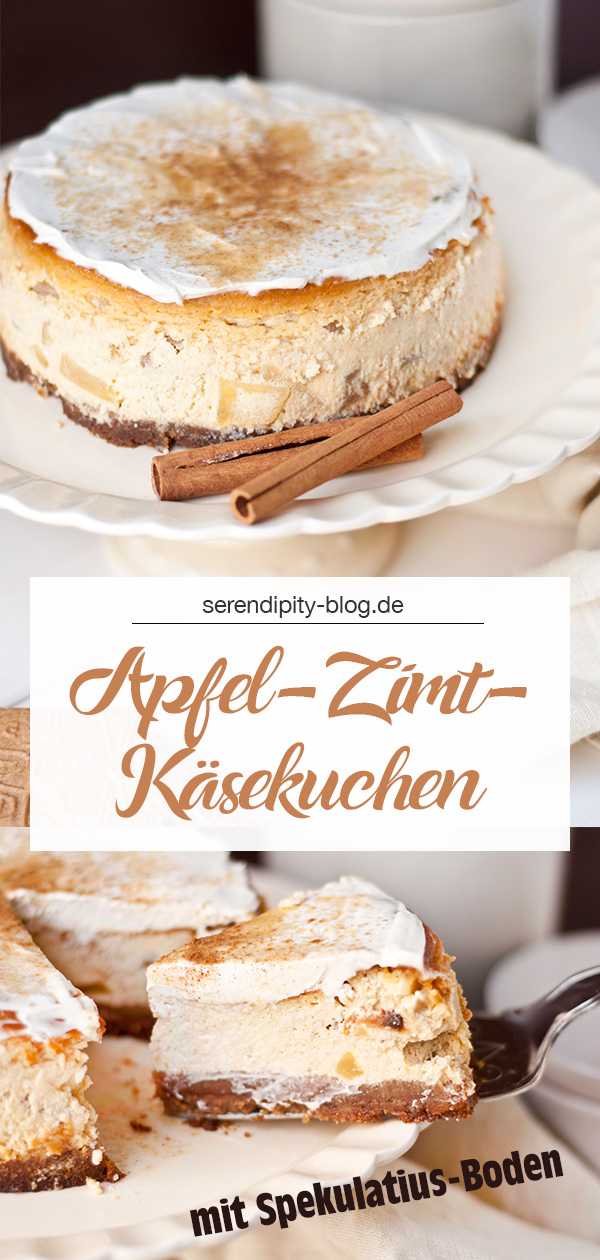 Apfel-Zimt-Käsekuchen mit Spekulatiusboden