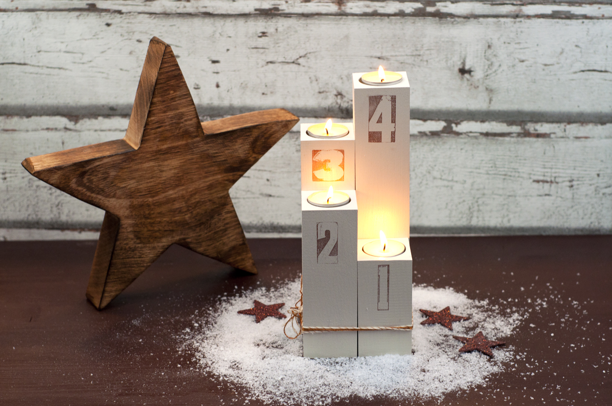 Adventskranz aus Holz DIY