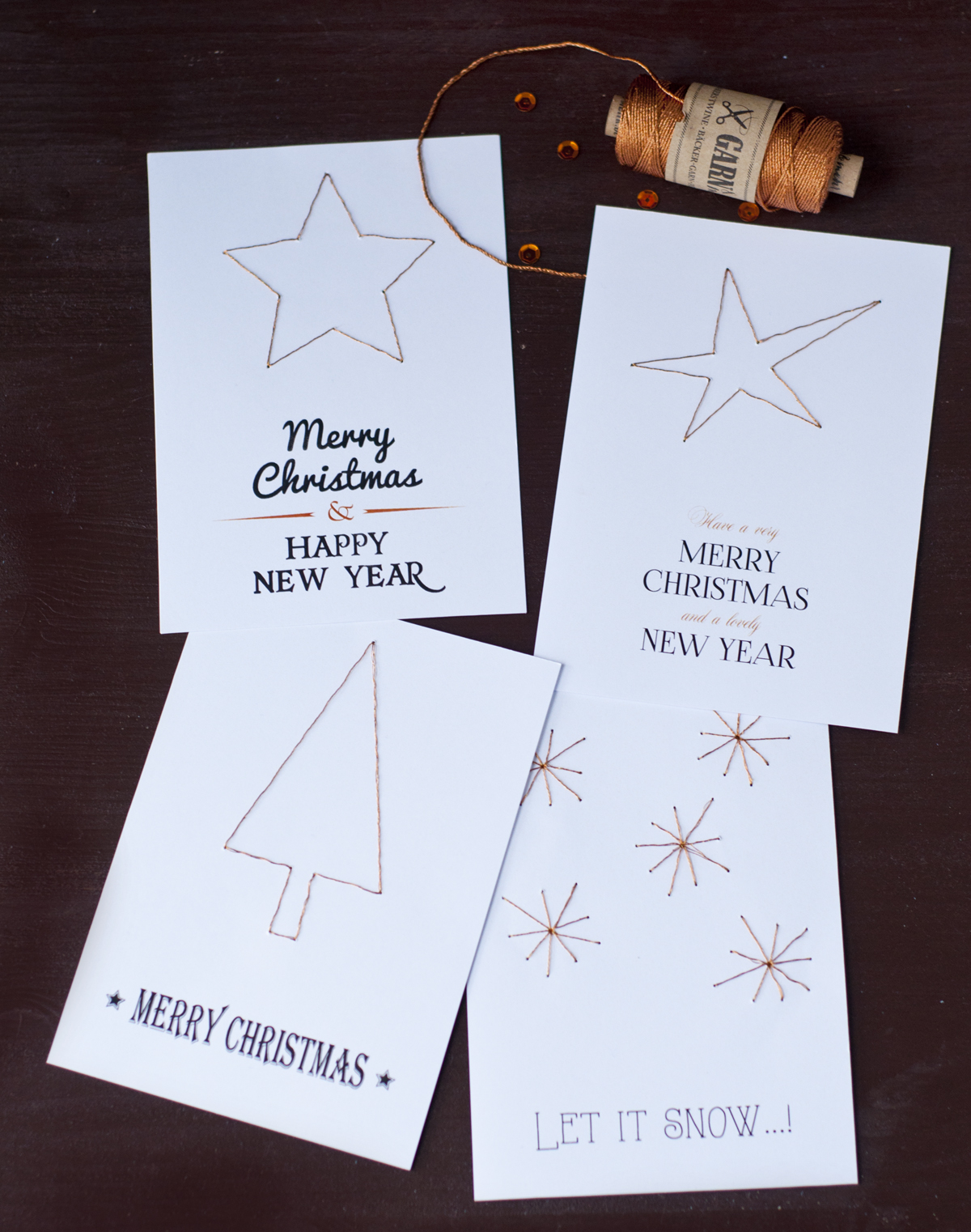 Weihnachtskarten-DIY mit Vorlagen zum Download