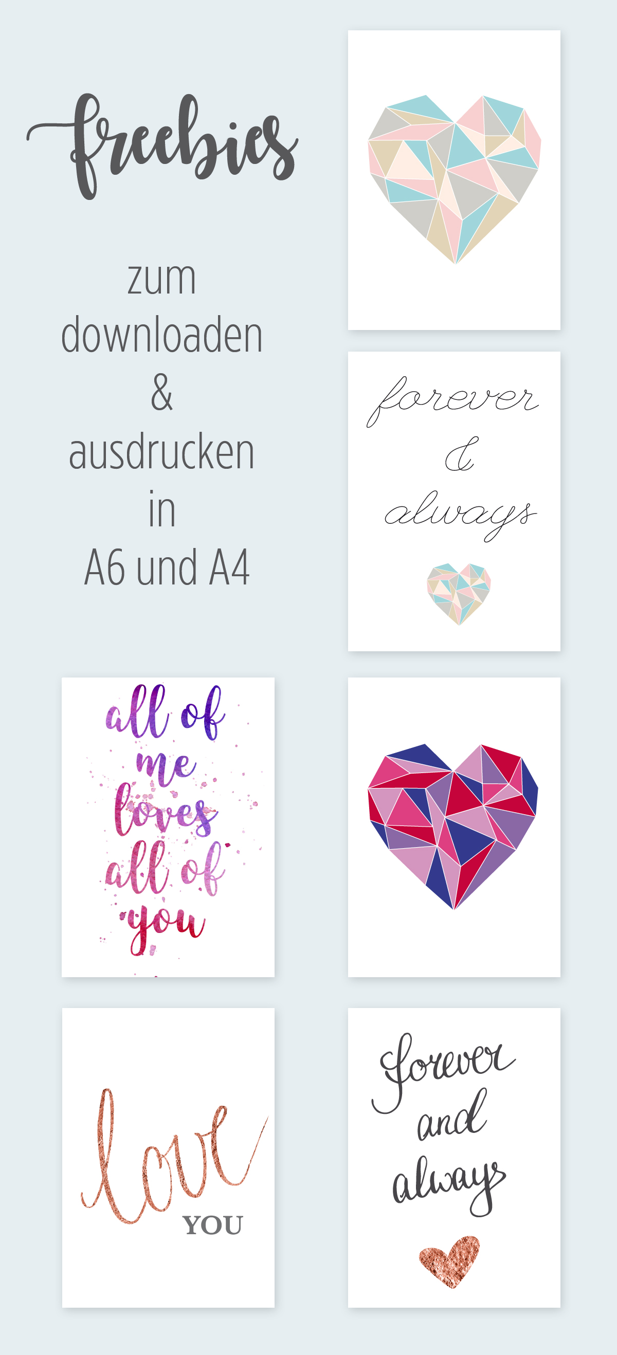 Freebies zum Download Valentinskarten