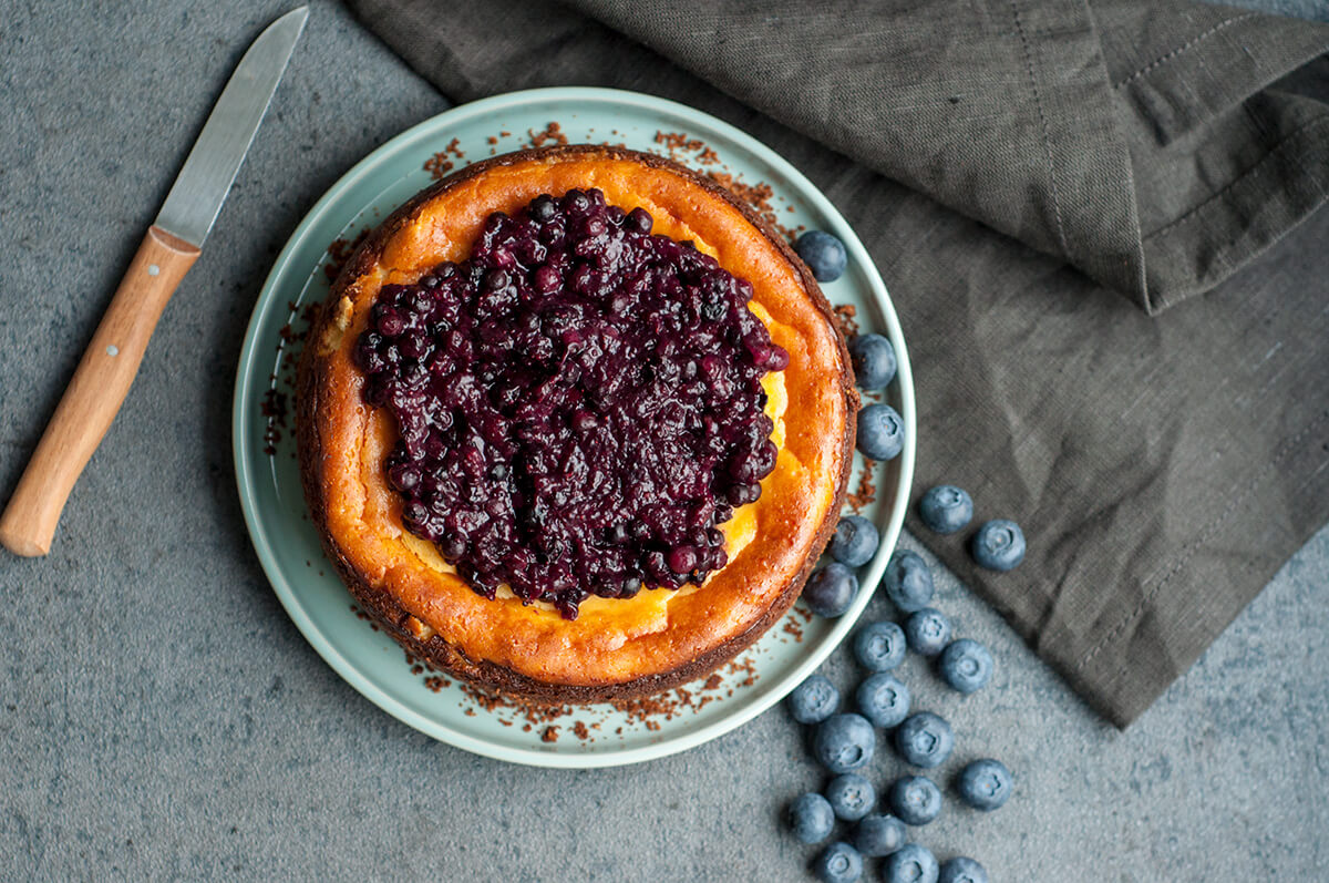 Käsekuchen mit Blaubeeren | Blueberry-Cheesecake