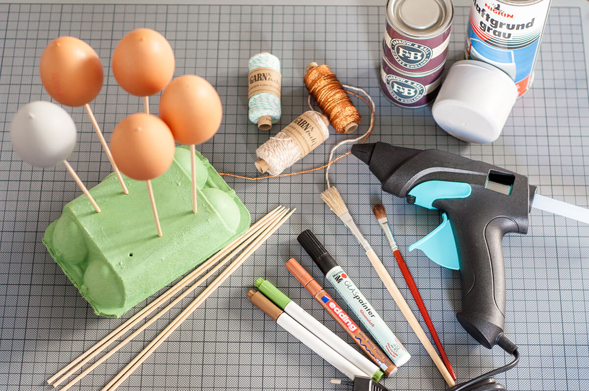 Oster-DIY Material für selbstbemalte Eier