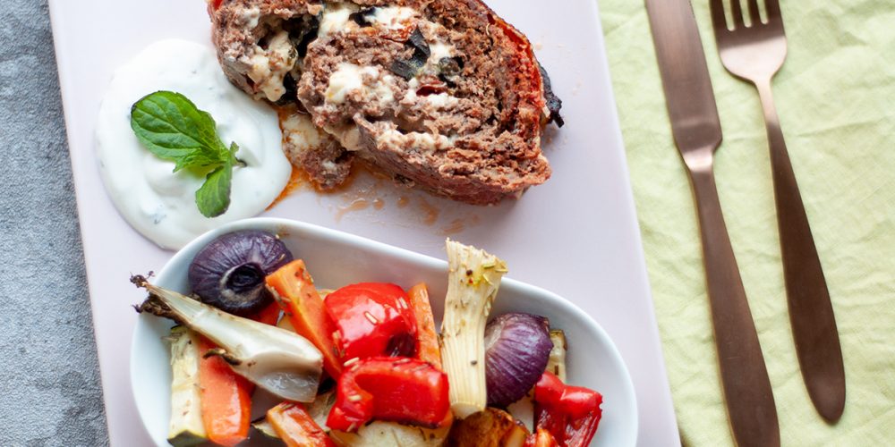 Mediterraner Hackbraten mit Ofengemüse