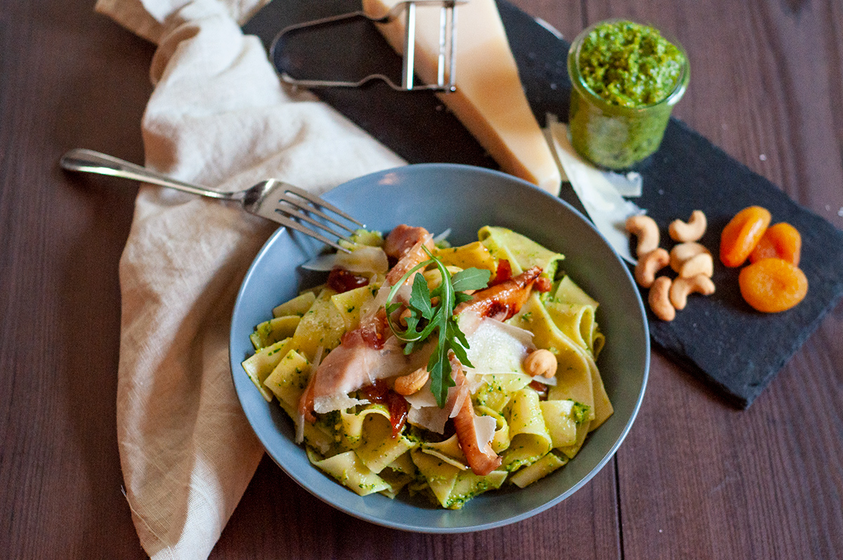 #alleliebenPasta Rucola-Aprikosen-Cashew-Pesto