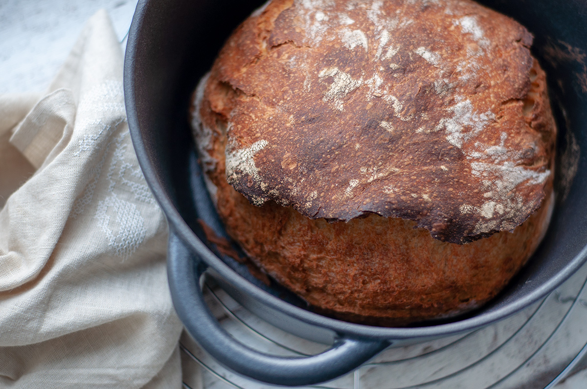 Buttermilchbrot im Topf gebacken nach Rezept von Lutz Geissler (Plötzblog)