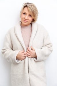 Coatigan Silvia Schnittchen Mantel cremefarben