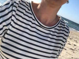 Kleid Elly aus Romanit Jersey in blau-weiß gestreift