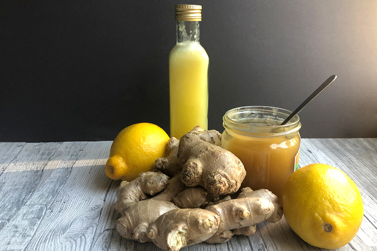 Ingwer-Shot mit Honig und Zitrone