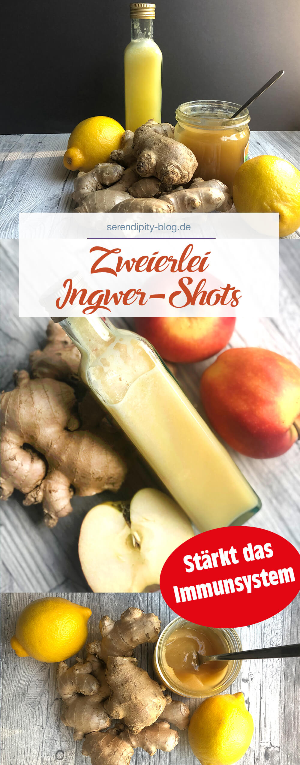 Zweierlei Ingwershots | Ingwer mit Zitrone und Honig & Ingwer mit Apfel
