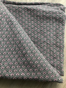 Albstoffe Jacquard Check Point Knit Stiches grau rosa