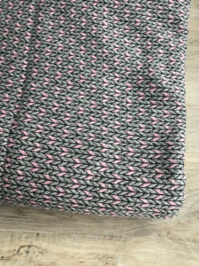 Albstoffe Jacquard Check Point Knit Stiches grau rosa