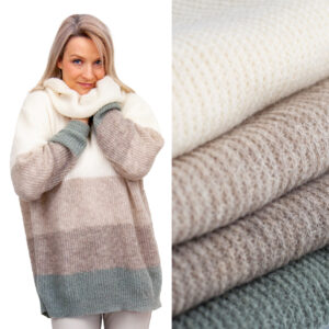 SENSES Sweater in Long aus Kuschelstrick in Salbei