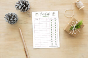 Geschenkeplaner zum Download - Freebie